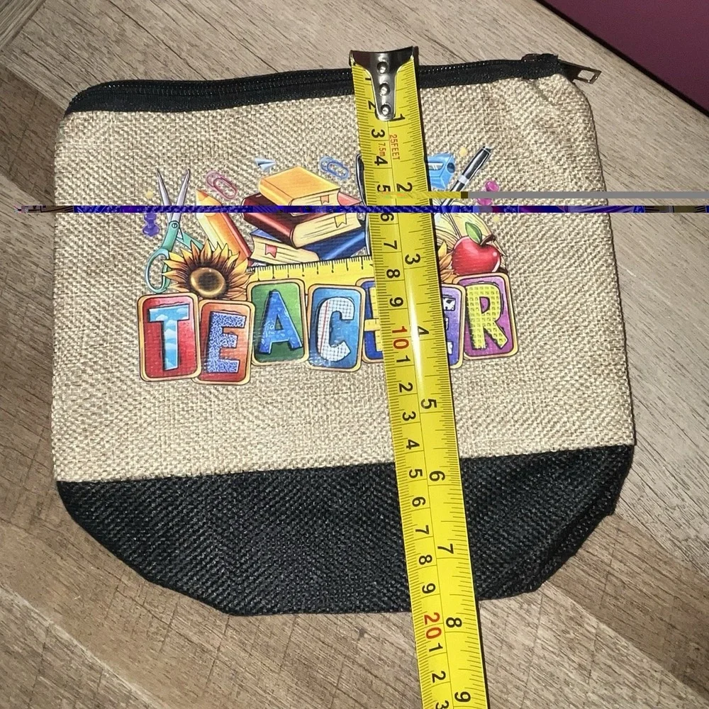 Teacher Appreciation Gifts‎ Zippered Canvas Pencil Bag Makeup Pouch Organizer